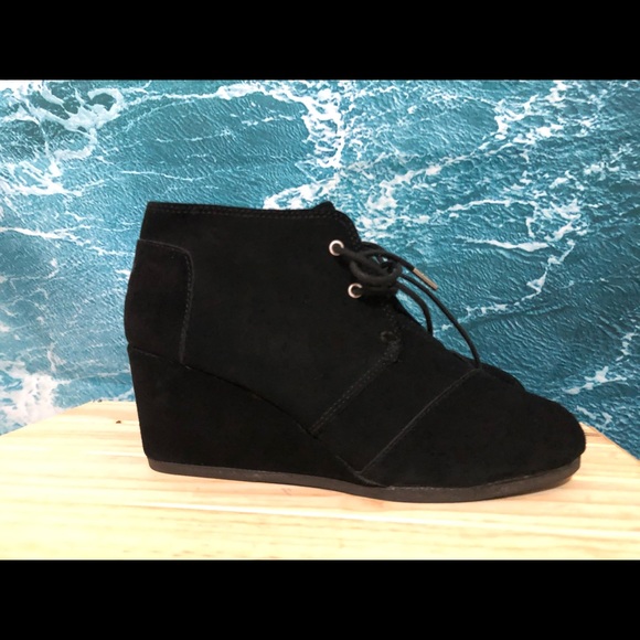 TOMS WOMENS DESERT WEDGE SUEDE BOOTS - Picture 4 of 7